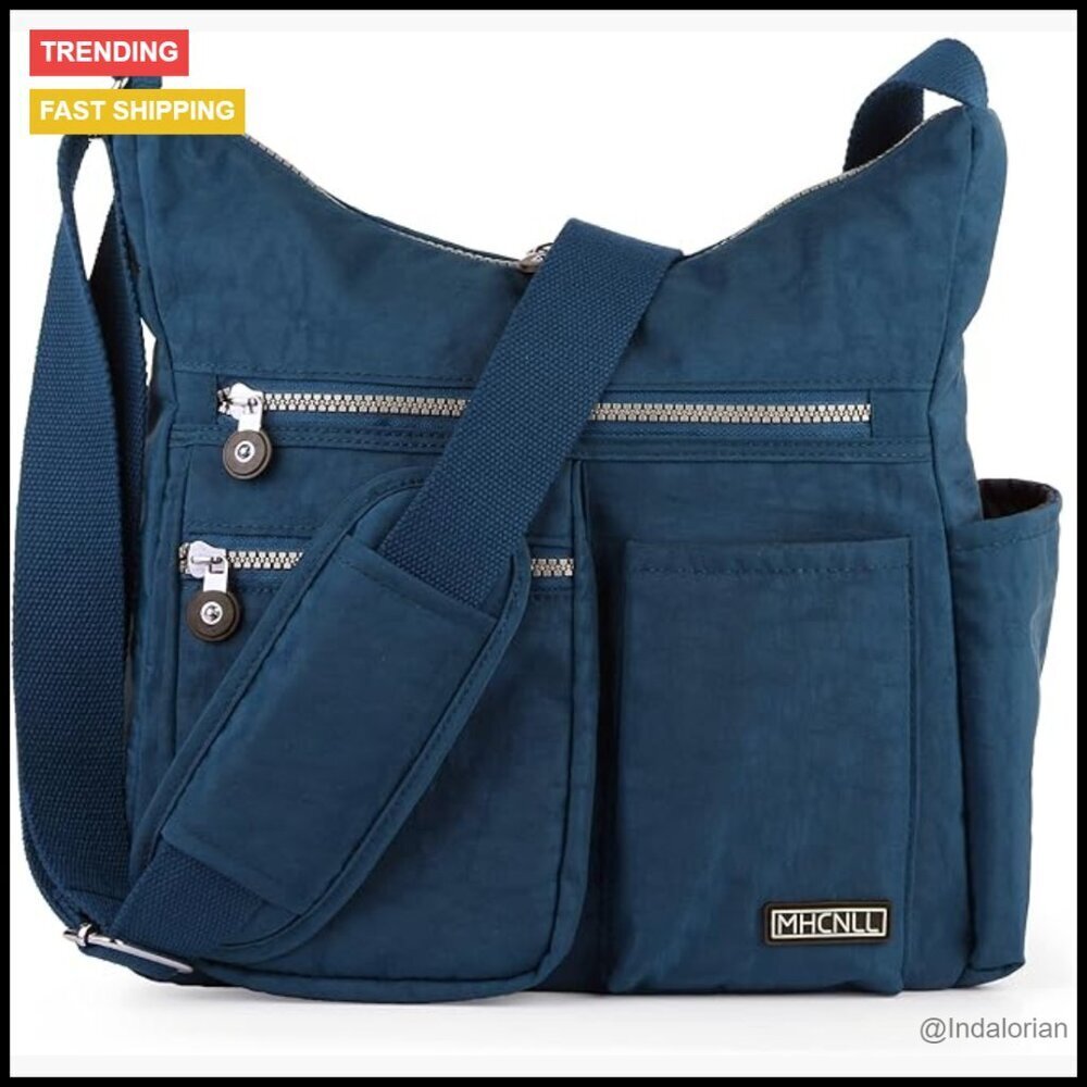 Lightweight Water-Resistant Crossbody Bag with Anti-Theft RFID Pocket Messenger